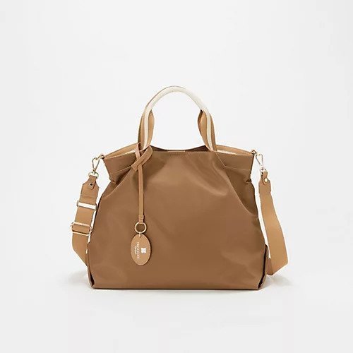 【トプカピ/TOPKAPI】の【TREASURE TOPKAPI】ストライプハンドル ナイロン 2way トートバッグ A4対応 インテリア・キッズ・メンズ・レディースファッション・服の通販 founy(ファニー) 　ファッション　Fashion　レディースファッション　Ladies' Fashion Online　バッグ　Bag　コンビ　Combination　ショルダー　Shoulder　ストライプ　Stripe　フォルム　Form　キャメル|ID: prp329100004464130 ipo3291000000032537056