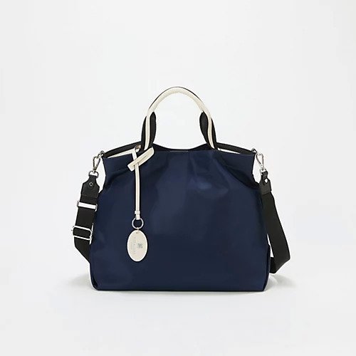 【トプカピ/TOPKAPI】の【TREASURE TOPKAPI】ストライプハンドル ナイロン 2way トートバッグ A4対応 インテリア・キッズ・メンズ・レディースファッション・服の通販 founy(ファニー) 　ファッション　Fashion　レディースファッション　Ladies' Fashion Online　バッグ　Bag　コンビ　Combination　ショルダー　Shoulder　ストライプ　Stripe　フォルム　Form　ネイビー|ID: prp329100004464130 ipo3291000000032537058