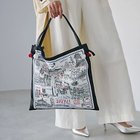 【トプカピ/TOPKAPI】の【TREASURE TOPKAPI】マイルドサテン スカーフ柄 トートバッグ スーベニアプリント ブラック|ID: prp329100004464149 ipo3291000000031235184