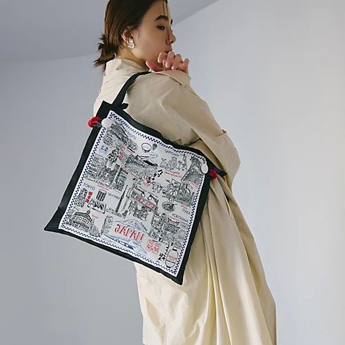 【トプカピ/TOPKAPI】の【TREASURE TOPKAPI】マイルドサテン スカーフ柄 トートバッグ スーベニアプリント 人気、トレンドファッション・服の通販 founy(ファニー) 　ファッション　Fashion　レディースファッション　WOMEN　バッグ　Bag　スカーフ　Scarf　プリント　Print　モダン　Modern　モチーフ　Motif　日本製　Made In Japan　other-3|ID: prp329100004464149 ipo3291000000031249727