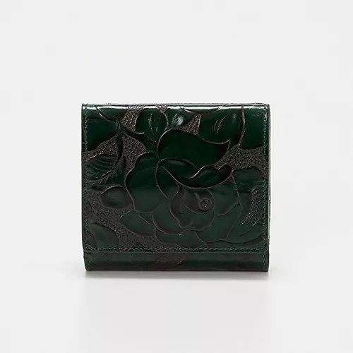 【トプカピ/TOPKAPI】の【TREASURE TOPKAPI】ローズエンボス ツヤ レザー 二つ折り財布 インテリア・キッズ・メンズ・レディースファッション・服の通販 founy(ファニー) 　ファッション　Fashion　レディースファッション　WOMEN　財布　Wallets　イエロー　Yellow　ボックス　Box　ポケット　Pocket　ローズ　Rose　財布　Wallet　グリーン|ID: prp329100004464344 ipo3291000000031235768