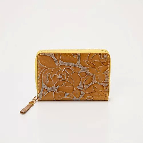 【トプカピ/TOPKAPI】の【TREASURE TOPKAPI】ローズエンボス ツヤ レザー ラウンドファスナー 二つ折り財布/パスポート対応 人気、トレンドファッション・服の通販 founy(ファニー) 　ファッション　Fashion　レディースファッション　WOMEN　財布　Wallets　イエロー　Yellow　ポケット　Pocket　ラウンド　Round　ローズ　Rose　旅行　Travel　財布　Wallet　other-2|ID: prp329100004464345 ipo3291000000031250545