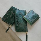 【トプカピ/TOPKAPI】の【TREASURE TOPKAPI】ローズエンボス ツヤ レザー ラウンドファスナー 長財布 グリーン|ID: prp329100004464346 ipo3291000000031235774
