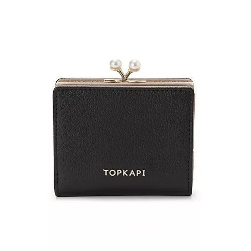 【トプカピ/TOPKAPI】の【TOPKAPI】シュリンクレザー パール がま口 二つ折り 財布 インテリア・キッズ・メンズ・レディースファッション・服の通販 founy(ファニー) 　ファッション　Fashion　レディースファッション　WOMEN　財布　Wallets　コンパクト　Compact　シルバー　Silver　パール　Pearl　ベーシック　Basic　ポケット　Pocket　エレガント 上品　Elegant　財布　Wallet　ブラック|ID: prp329100004464383 ipo3291000000031235935