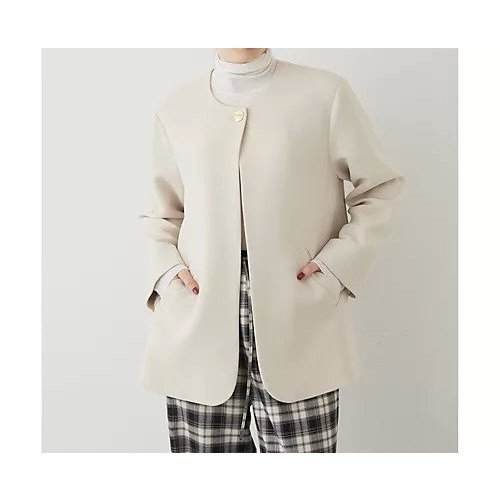 【ウィムガゼット/Whim Gazette】の【THE PAUSE】ノーカラージャケット インテリア・キッズ・メンズ・レディースファッション・服の通販 founy(ファニー) 　ファッション　Fashion　レディースファッション　Fashion for Women　アウター　Coat / Outerwear Collection　レディースジャケット・軽アウター　Jackets　ノーカラージャケット / シンプル上品コーデ　Collarless Jackets　ヴィンテージ　Vintage Style　クラシカル　Classical, Vintage-Inspired　グラデーション　Gradient, Ombre　コンパクト　Compact, Small Size　ジャケット　Jacket, Outerwear　ツイル　Twist, Twisted Detail　フォーマル　Formal, Dressy　フレア　Flare, Flared　ボトム　Bottoms, Lower Wear　ワーク　Workwear, Utility Style　おすすめ　Recommended / Our Picks　2024年　2024　エレガント 上品　Elegant　2024-2025秋冬・A/W　Autumn/Winter 2024–25 AW24–25　ライトベージュ|ID: prp329100004464397 ipo3291000000031235995