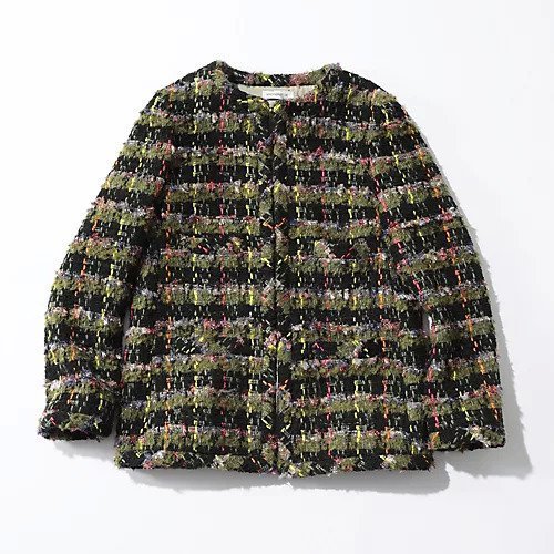 【マディソンブルー/MADISONBLUE】のNO COLLAR JK TWEED CHECK 人気、トレンドファッション・服の通販 founy(ファニー) 　ファッション　Fashion　レディースファッション　WOMEN　イエロー　Yellow　エレガント 上品　Elegant　クラシカル　Classical　クラシック　Classic　コンパクト　Compact　シンプル　Simple　ジャケット　Jacket　スマート　Smart　ツイード　Tweed　ボトム　Bottom　ミックス　Mix　ミリタリー　Military　モダン　Modern　other-3|ID: prp329100004464417 ipo3291000000031889007