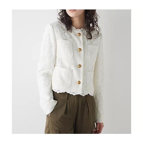 【ウィムガゼット/Whim Gazette】のレースジャケット 人気、トレンドファッション・服の通販 founy(ファニー) 　ファッション　Fashion　レディースファッション　Fashion for Women　アウター　Coat / Outerwear Collection　レディースジャケット・軽アウター　Jackets　2024年　2024　2024-2025秋冬・A/W　Autumn/Winter 2024–25 AW24–25　エレガント 上品　Elegant　オケージョン　Occasion Wear　コンパクト　Compact, Small Size　ジャケット　Jacket, Outerwear　フロント　Front, Front Design　ポケット　Pocket, Pocket Detail　ラッセル　Raschel, Raschel Lace　レース　Lace, Lace Fabric　other-2|ID: prp329100004464422 ipo3291000000031250867