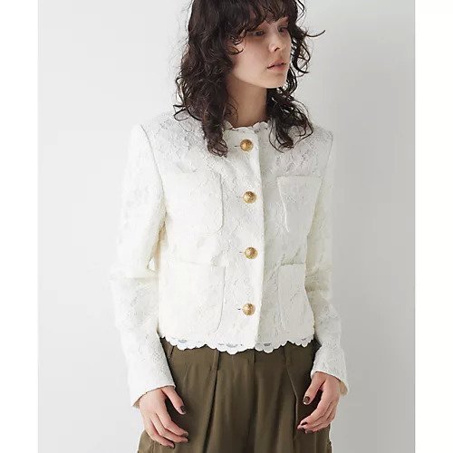 【ウィムガゼット/Whim Gazette】のレースジャケット 人気、トレンドファッション・服の通販 founy(ファニー) 　ファッション　Fashion　レディースファッション　Fashion for Women　アウター　Coat / Outerwear Collection　レディースジャケット・軽アウター　Jackets　2024年　2024　2024-2025秋冬・A/W　Autumn/Winter 2024–25 AW24–25　エレガント 上品　Elegant　オケージョン　Occasion Wear　コンパクト　Compact, Small Size　ジャケット　Jacket, Outerwear　フロント　Front, Front Design　ポケット　Pocket, Pocket Detail　ラッセル　Raschel, Raschel Lace　レース　Lace, Lace Fabric　other-3|ID: prp329100004464422 ipo3291000000031250869