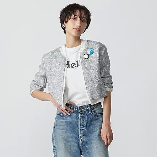 【マディソンブルー/MADISONBLUE】のクロップトオープンジャケット インテリア・キッズ・メンズ・レディースファッション・服の通販 founy(ファニー) https://founy.com/ ファッション Fashion レディースファッション WOMEN アウター Coat Outerwear ジャケット Jackets シャイニー Shiny ジャケット Jacket ジョーゼット Georgette デニム Denim ボレロ Bolero エレガント 上品 Elegant |ID: prp329100004464439 ipo3291000000031236100