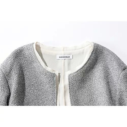 【マディソンブルー/MADISONBLUE】のクロップトオープンジャケット 人気、トレンドファッション・服の通販 founy(ファニー) 　ファッション　Fashion　レディースファッション　WOMEN　アウター　Coat Outerwear　ジャケット　Jackets　シャイニー　Shiny　ジャケット　Jacket　ジョーゼット　Georgette　デニム　Denim　ボレロ　Bolero　エレガント 上品　Elegant　other-2|ID: prp329100004464439 ipo3291000000031250938