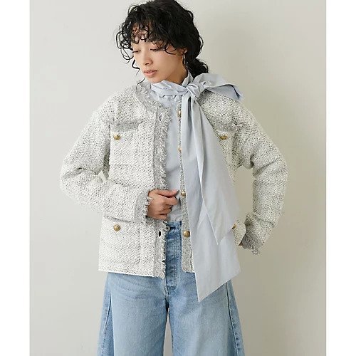 【ウィムガゼット/Whim Gazette】のツイードニットジャケット 人気、トレンドファッション・服の通販 founy(ファニー) 　ファッション　Fashion　レディースファッション　Fashion for Women　アウター　Coat / Outerwear Collection　レディースジャケット・軽アウター　Jackets　エレガント 上品　Elegant　カーディガン　Cardigan, Knitwear　クラシカル　Classical, Vintage-Inspired　ジャケット　Jacket, Outerwear　ツイード　Twill, Twill Weave　トレンド　Trend, Trending Now　フリンジ　Fringe, Tassel　ポケット　Pocket, Pocket Detail　ミックス　Mix, Mixed Style　おすすめ　Recommended / Our Picks　2023春夏・S/S　Spring/Summer 2023 SS23　2023年　2023　other-3|ID: prp329100004464480 ipo3291000000031251113