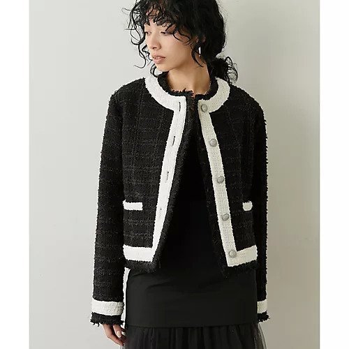 【ウィムガゼット/Whim Gazette】のツイードジャケット インテリア・キッズ・メンズ・レディースファッション・服の通販 founy(ファニー) 　ファッション　Fashion　レディースファッション　Fashion for Women　アウター　Coat / Outerwear Collection　レディースジャケット・軽アウター　Jackets　イタリア　Italy　クラシカル　Classical, Vintage-Inspired　シルバー　Silver, Metallic Silver　ジャケット　Jacket, Outerwear　スリーブ　Sleeve, Long Sleeve / Short Sleeve　ツイード　Twill, Twill Weave　定番　Standard, Basic Item　バランス　Balance, Style Balance　フォーマル　Formal, Dressy　ボトム　Bottoms, Lower Wear　ポケット　Pocket, Pocket Detail　メタル　Metal, Metal Parts　2023春夏・S/S　Spring/Summer 2023 SS23　2023年　2023　ブラック|ID: prp329100004464481 ipo3291000000031236203