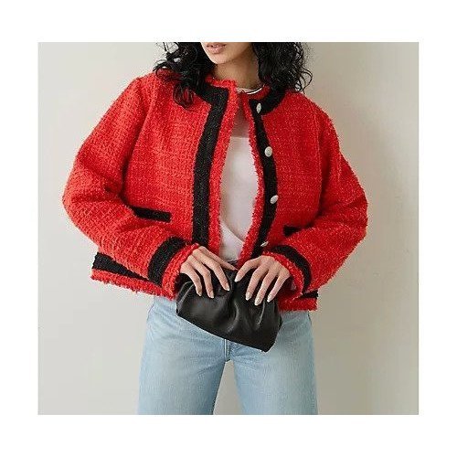 【ウィムガゼット/Whim Gazette】のツイードジャケット インテリア・キッズ・メンズ・レディースファッション・服の通販 founy(ファニー) 　ファッション　Fashion　レディースファッション　Fashion for Women　アウター　Coat / Outerwear Collection　レディースジャケット・軽アウター　Jackets　イタリア　Italy　クラシカル　Classical, Vintage-Inspired　シルバー　Silver, Metallic Silver　ジャケット　Jacket, Outerwear　スリーブ　Sleeve, Long Sleeve / Short Sleeve　ツイード　Twill, Twill Weave　定番　Standard, Basic Item　バランス　Balance, Style Balance　フォーマル　Formal, Dressy　ボトム　Bottoms, Lower Wear　ポケット　Pocket, Pocket Detail　メタル　Metal, Metal Parts　2023春夏・S/S　Spring/Summer 2023 SS23　2023年　2023　レッド|ID: prp329100004464481 ipo3291000000031236205