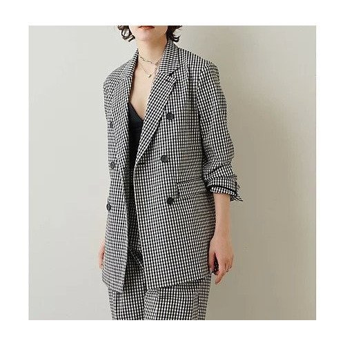 【ウィムガゼット/Whim Gazette】のギンガムチェックダブルジャケット 人気、トレンドファッション・服の通販 founy(ファニー) 　ファッション　Fashion　レディースファッション　Fashion for Women　アウター　Coat / Outerwear Collection　レディースジャケット・軽アウター　Jackets　2023年　2023　2023春夏・S/S　Spring/Summer 2023 SS23　おすすめ　Recommended / Our Picks　ギンガム　Gingham, Gingham Fabric　クラシカル　Classical, Vintage-Inspired　ジャケット　Jacket, Outerwear　セットアップ　Set-Up, Coordinated Outfit　チェック　Check, Plaid, Tartan　モノトーン　Monotone, Black and White　ロング　Long, Long-Length　定番　Standard, Basic Item　 other-1|ID: prp329100004464487 ipo3291000000031236217