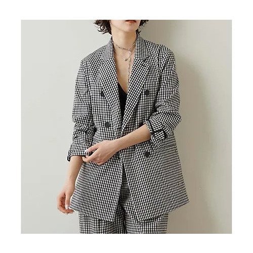 【ウィムガゼット/Whim Gazette】のギンガムチェックダブルジャケット 人気、トレンドファッション・服の通販 founy(ファニー) 　ファッション　Fashion　レディースファッション　Fashion for Women　アウター　Coat / Outerwear Collection　レディースジャケット・軽アウター　Jackets　2023年　2023　2023春夏・S/S　Spring/Summer 2023 SS23　おすすめ　Recommended / Our Picks　ギンガム　Gingham, Gingham Fabric　クラシカル　Classical, Vintage-Inspired　ジャケット　Jacket, Outerwear　セットアップ　Set-Up, Coordinated Outfit　チェック　Check, Plaid, Tartan　モノトーン　Monotone, Black and White　ロング　Long, Long-Length　定番　Standard, Basic Item　other-2|ID: prp329100004464487 ipo3291000000031251142