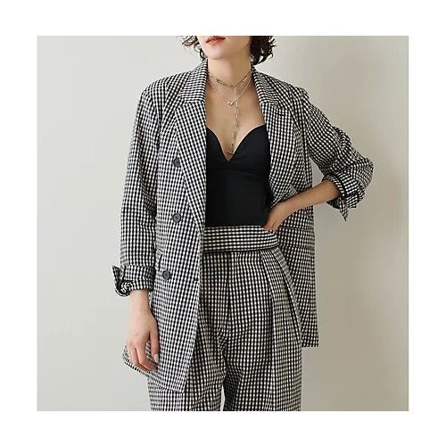 【ウィムガゼット/Whim Gazette】のギンガムチェックダブルジャケット 人気、トレンドファッション・服の通販 founy(ファニー) 　ファッション　Fashion　レディースファッション　Fashion for Women　アウター　Coat / Outerwear Collection　レディースジャケット・軽アウター　Jackets　2023年　2023　2023春夏・S/S　Spring/Summer 2023 SS23　おすすめ　Recommended / Our Picks　ギンガム　Gingham, Gingham Fabric　クラシカル　Classical, Vintage-Inspired　ジャケット　Jacket, Outerwear　セットアップ　Set-Up, Coordinated Outfit　チェック　Check, Plaid, Tartan　モノトーン　Monotone, Black and White　ロング　Long, Long-Length　定番　Standard, Basic Item　other-3|ID: prp329100004464487 ipo3291000000031251145