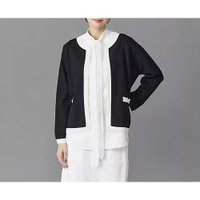 【マディソンブルー/MADISONBLUE】のバイカラーニットジャケット 人気、トレンドファッション・服の通販 founy(ファニー) ファッション Fashion レディースファッション WOMEN アウター Coat Outerwear ジャケット Jackets クラシカル Classical ジャケット Jacket 長袖 Long Sleeve |ID:prp329100004464493