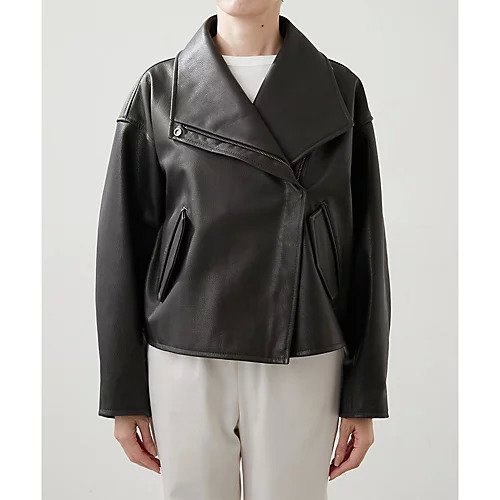 【ウィムガゼット/Whim Gazette】のレザーライダースブルゾン 人気、トレンドファッション・服の通販 founy(ファニー) 　ファッション　Fashion　レディースファッション　WOMEN　アウター　Coat Outerwear　ブルゾン　Blouson/Jackets　ライダース　Riders Jacket　2022年　2022　2022-2023秋冬・A/W　Aw/Autumn/Winter//Fw/Fall-Winter/2022-2023　インナー　Inner　シンプル　Simple　ジャケット　Jacket　バランス　Balance　フォルム　Form　ライダース　Riders　ライダースジャケット　Riders Jacket　エレガント 上品　Elegant　other-2|ID: prp329100004464511 ipo3291000000031251246