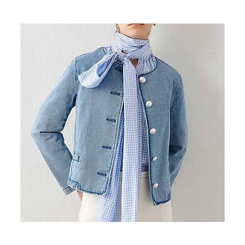 【ウィムガゼット/Whim Gazette】のDENIMクルーネックジャケット 人気、トレンドファッション・服の通販 founy(ファニー) 　ファッション　Fashion　レディースファッション　Fashion for Women　アウター　Coat / Outerwear Collection　レディースジャケット・軽アウター　Jackets　2023年　2023　2023春夏・S/S　Spring/Summer 2023 SS23　おすすめ　Recommended / Our Picks　クラシカル　Classical, Vintage-Inspired　コンパクト　Compact, Small Size　シルバー　Silver, Metallic Silver　ジャケット　Jacket, Outerwear　セットアップ　Set-Up, Coordinated Outfit　タイトスカート　Pencil Skirt, Tight Skirt　デニム　Denim, Jeans Material　メタル　Metal, Metal Parts　ヴィンテージ　Vintage Style　エレガント 上品　Elegant　other-2|ID: prp329100004464526 ipo3291000000031251313
