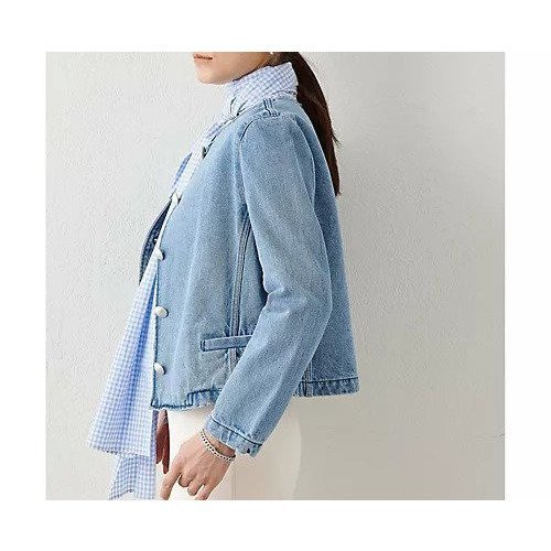 【ウィムガゼット/Whim Gazette】のDENIMクルーネックジャケット 人気、トレンドファッション・服の通販 founy(ファニー) 　ファッション　Fashion　レディースファッション　Fashion for Women　アウター　Coat / Outerwear Collection　レディースジャケット・軽アウター　Jackets　2023年　2023　2023春夏・S/S　Spring/Summer 2023 SS23　おすすめ　Recommended / Our Picks　クラシカル　Classical, Vintage-Inspired　コンパクト　Compact, Small Size　シルバー　Silver, Metallic Silver　ジャケット　Jacket, Outerwear　セットアップ　Set-Up, Coordinated Outfit　タイトスカート　Pencil Skirt, Tight Skirt　デニム　Denim, Jeans Material　メタル　Metal, Metal Parts　ヴィンテージ　Vintage Style　エレガント 上品　Elegant　other-3|ID: prp329100004464526 ipo3291000000031251315