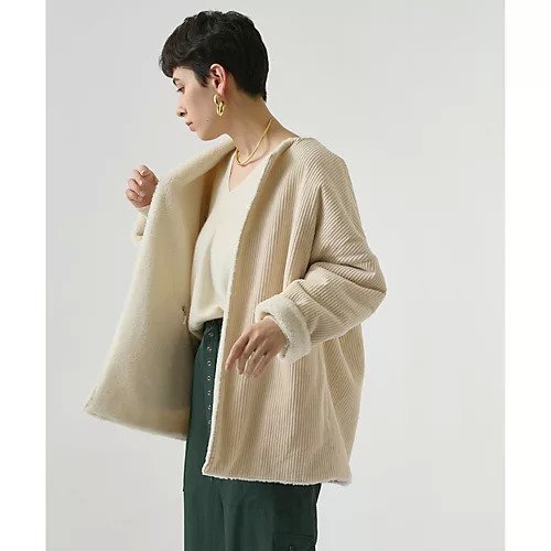 【ウィムガゼット/Whim Gazette】のボアリバーシブルブルゾン 人気、トレンドファッション・服の通販 founy(ファニー) 　ファッション　Fashion　レディースファッション　WOMEN　アウター　Coat Outerwear　ブルゾン　Blouson/Jackets　コーデュロイ　Corduroy　ショルダー　Shoulder　ドロップ　Drop　ミドル　Middle　モコモコ　Fluffy　リバーシブル　Reversible　防寒　Cold Protection　other-3|ID: prp329100004464540 ipo3291000000031251376