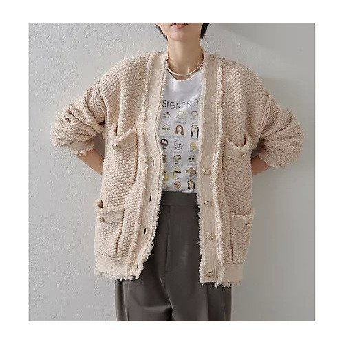 【ウィムガゼット/Whim Gazette】のTWEEDYニットジャケット2 インテリア・キッズ・メンズ・レディースファッション・服の通販 founy(ファニー) 　ファッション　Fashion　レディースファッション　Fashion for Women　アウター　Coat / Outerwear Collection　レディースジャケット・軽アウター　Jackets　2025年　2025　2025春夏・S/S　Spring/Summer 2025 SS25　アクリル　Acrylic Material　クール　Cool, Chic　ジャケット　Jacket, Outerwear　ツイード　Twill, Twill Weave　フリンジ　Fringe, Tassel　ミックス　Mix, Mixed Style　メタル　Metal, Metal Parts　春　Spring　羽織　Haori, Light Jacket　鹿の子　Piqué, Kanoko Fabric　ピンクベージュ|ID: prp329100004464553 ipo3291000000031236383