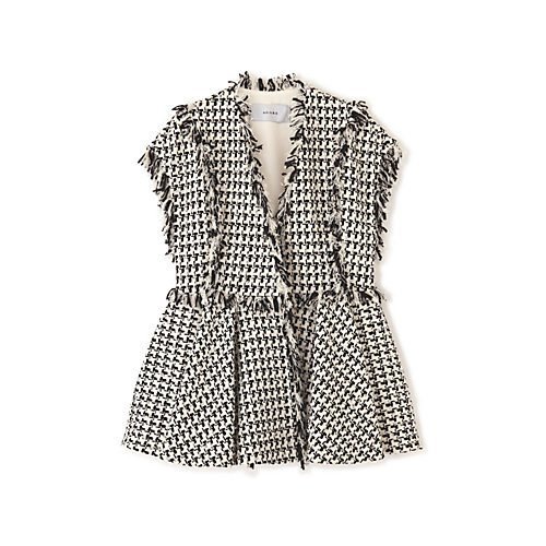 【アドーア/ADORE】のコットンチェックツィードジレ 人気、トレンドファッション・服の通販 founy(ファニー) 　ファッション　Fashion　レディースファッション　WOMEN　アウター　Coat Outerwear　トップス・カットソー　Tops/Tshirt　ベスト/ジレ　Gilets/Vests　おすすめ　Recommend　オケージョン　Occasion　スタンダード　Standard　セットアップ　Set Up　チェック　Check　ツイード　Tweed　パターン　Pattern　フィット　Fit　フェミニン　Feminine　フリンジ　Fringe　ペプラム　Peplum　リボン　Ribbon　冬　Winter　A/W・秋冬　Aw・Autumn/Winter・Fw・Fall-Winter　other-2|ID: prp329100004464557 ipo3291000000031251444
