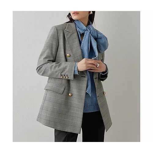 【ウィムガゼット/Whim Gazette】のダブルジャケット インテリア・キッズ・メンズ・レディースファッション・服の通販 founy(ファニー) 　ファッション　Fashion　レディースファッション　Fashion for Women　アウター　Coat / Outerwear Collection　レディースジャケット・軽アウター　Jackets　クラシカル　Classical, Vintage-Inspired　ジャケット　Jacket, Outerwear　ストライプ　Stripe, Striped Pattern　セットアップ　Set-Up, Coordinated Outfit　ダブル　Double, Double-Breasted　チェック　Check, Plaid, Tartan　定番　Standard, Basic Item　無地　Plain, Solid Color　おすすめ　Recommended / Our Picks　2025年　2025　2025春夏・S/S　Spring/Summer 2025 SS25　ブラック|ID: prp329100004464577 ipo3291000000031236449