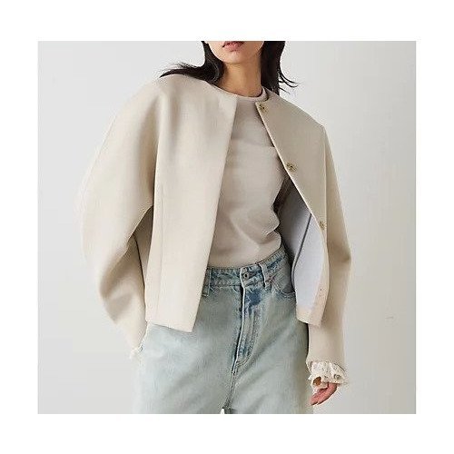 【ウィムガゼット/Whim Gazette】のボンディングジャケット インテリア・キッズ・メンズ・レディースファッション・服の通販 founy(ファニー) 　ファッション　Fashion　レディースファッション　WOMEN　アウター　Coat Outerwear　ジャケット　Jackets　2024年　2024　2024-2025秋冬・A/W　Aw/Autumn/Winter/Fw/Fall/2024-2025　インナー　Inner　ショート　Short　ジャケット　Jacket　フォルム　Form　フロント　Front　ブルゾン　Blouson　ボンディング　Bonding　ロング　Long　ベージュ|ID: prp329100004464588 ipo3291000000031236477