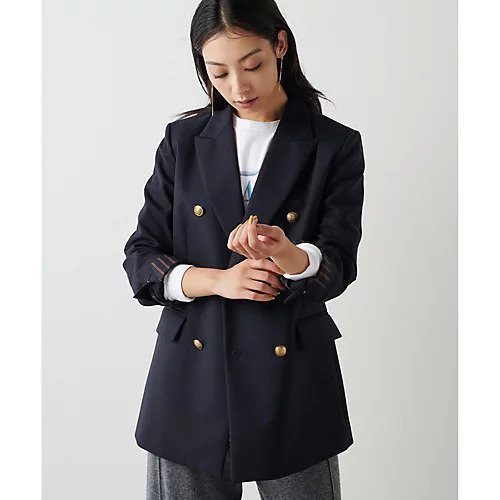 【ウィムガゼット/Whim Gazette】のウールダブルジャケット 人気、トレンドファッション・服の通販 founy(ファニー) 　ファッション　Fashion　レディースファッション　WOMEN　アウター　Coat Outerwear　ジャケット　Jackets　2024年　2024　2024-2025秋冬・A/W　Aw/Autumn/Winter/Fw/Fall/2024-2025　クラシカル　Classical　ストライプ　Stripe　モヘア　Mohair　定番　Standard　other-3|ID: prp329100004464589 ipo3291000000031251573