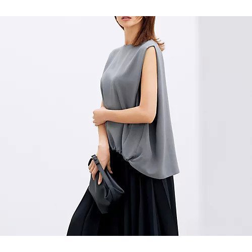 【イーバイエクラ/E by eclat】の裾ギャザー華奢見えノースリーブ 人気、トレンドファッション・服の通販 founy(ファニー) 　ファッション　Fashion　レディースファッション　Fashion for Women　トップス・カットソー　Cut & Sew Tops　キャミソール&ノースリーブ　Camisoles & Sleeveless Tops　ギャザー　Gathered, Ruffled　スーツ　Suit, Formalwear　ドローコード　Drawcord, Drawstring Cord　ノースリーブ　Sleeveless, No-Sleeve　夏　Summer　洗える　Machine Washable　other-2|ID: prp329100004464690 ipo3291000000032075267