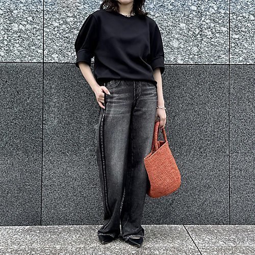 【イーバイエクラ/E by eclat】のボリューム袖ブラウス風トップス 人気、トレンドファッション・服の通販 founy(ファニー) 　ファッション　Fashion　レディースファッション　Fashion for Women　トップス・カットソー　Cut & Sew Tops　シャツ・ブラウス・オフィスカジュアル　Elegant Blouses & Button-Ups　おすすめ　Recommended / Our Picks　ストレッチ　Stretch, Stretchy Fabric　ラウンド　Round, Round Neck　洗える　Machine Washable　other-3|ID: prp329100004464704 ipo3291000000034766526