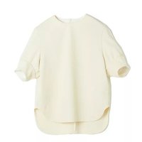 【イーバイエクラ/E by eclat】のボリューム袖ブラウス風トップス 人気、トレンドファッション・服の通販 founy(ファニー) ファッション Fashion レディースファッション Fashion for Women トップス・カットソー Cut & Sew Tops シャツ・ブラウス・オフィスカジュアル Elegant Blouses & Button-Ups おすすめ Recommended / Our Picks ストレッチ Stretch, Stretchy Fabric ラウンド Round, Round Neck 洗える Machine Washable |ID:prp329100004464704