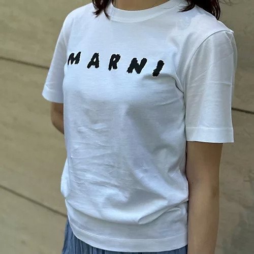【マルニ/MARNI】のスクリブルロゴTシャツ 人気、トレンドファッション・服の通販 founy(ファニー) 　ファッション　Fashion　レディースファッション　Fashion for Women　トップス・カットソー　Cut & Sew Tops　シャツ・ブラウス・オフィスカジュアル　Elegant Blouses & Button-Ups　ロングTシャツ・Tシャツ　Longline T-Shirts & Tees　スリム　Slim, Slim Fit　フィット　Fit, Slim Fit　プリント　Print, Printed Pattern　洗える　Machine Washable　other-3|ID: prp329100004464709 ipo3291000000032364718