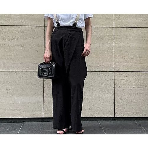 【エクラ/eclat】の【宮崎桃代さん別注】リネン混ツイストパンツ 人気、トレンドファッション・服の通販 founy(ファニー) 　ファッション　Fashion　レディースファッション　Fashion for Women　パンツ　Pants & Trousers　サスペンダー　Suspenders, Braces　シンプル　Simple, Minimal　ツイスト　Tweed, Tweed Fabric　フロント　Front, Front Design　ボトム　Bottoms, Lower Wear　ラップ　Wrap, Wrap Design　リネン　Linen, Linen Fabric　別注　Limited Edition, Custom Order　other-3|ID: prp329100004464757 ipo3291000000034956249