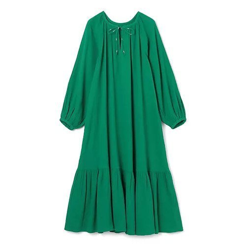 【サラ マリカ/Sara Mallika】のCOTTON GAUZE LONG DRESS インテリア・キッズ・メンズ・レディースファッション・服の通販 founy(ファニー) 　ファッション　Fashion　レディースファッション　Ladies' Fashion Online　ワンピース　Dress　ドレス　Party Dresses　インド　India　スキッパー　Skipper　ティアード　Tiered　バランス　Balance　洗える　Washable　GREEN|ID: prp329100004464768 ipo3291000000031246317