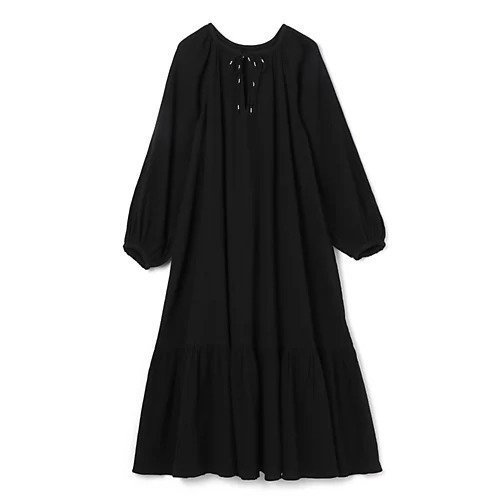 【サラ マリカ/Sara Mallika】のCOTTON GAUZE LONG DRESS インテリア・キッズ・メンズ・レディースファッション・服の通販 founy(ファニー) 　ファッション　Fashion　レディースファッション　Ladies' Fashion Online　ワンピース　Dress　ドレス　Party Dresses　インド　India　スキッパー　Skipper　ティアード　Tiered　バランス　Balance　洗える　Washable　BLACK|ID: prp329100004464768 ipo3291000000031246318