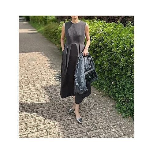 【イーバイエクラ/E by eclat】の腰高タックワンピース 人気、トレンドファッション・服の通販 founy(ファニー) 　ファッション　Fashion　レディースファッション　Fashion for Women　ワンピース　Dresses　フィット　Fit, Slim Fit　フォルム　Silhouette, Form　フレア　Flare, Flared　洗える　Machine Washable　other-3|ID: prp329100004464780 ipo3291000000033139410