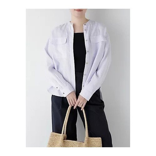 【ヒューマンウーマン/HUMAN WOMAN】のハードマンリネンバンドカラーシャツブラウス 人気、トレンドファッション・服の通販 founy(ファニー) 　ファッション　Fashion　レディースファッション　WOMEN　トップス・カットソー　Tops/Tshirt　シャツ/ブラウス　Shirts/Blouses　おすすめ　Recommend　カフス　Cuffs　シアー　Sheer　スタンダード　Standard　フラップ　Flap　フランス　France　フロント　Front　ボックス　Box　ポケット　Pocket　リネン　Linen　エレガント 上品　Elegant　人気　Popularity　夏　Summer　定番　Standard　 other-1|ID: prp329100004465737 ipo3291000000031338319