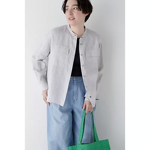 【ヒューマンウーマン/HUMAN WOMAN】のハードマンリネンバンドカラーシャツブラウス インテリア・キッズ・メンズ・レディースファッション・服の通販 founy(ファニー) 　ファッション　Fashion　レディースファッション　WOMEN　トップス・カットソー　Tops/Tshirt　シャツ/ブラウス　Shirts/Blouses　おすすめ　Recommend　カフス　Cuffs　シアー　Sheer　スタンダード　Standard　フラップ　Flap　フランス　France　フロント　Front　ボックス　Box　ポケット　Pocket　リネン　Linen　エレガント 上品　Elegant　人気　Popularity　夏　Summer　定番　Standard　グレージュ|ID: prp329100004465737 ipo3291000000031338323