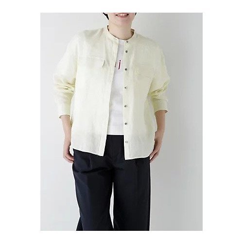 【ヒューマンウーマン/HUMAN WOMAN】のハードマンリネンバンドカラーシャツブラウス 人気、トレンドファッション・服の通販 founy(ファニー) 　ファッション　Fashion　レディースファッション　Fashion for Women　トップス・カットソー　Cut & Sew Tops　シャツ・ブラウス・オフィスカジュアル　Elegant Blouses & Button-Ups　おすすめ　Recommended / Our Picks　カフス　Cuff Design　シアー　Sheer, See-Through　スタンダード　Standard, Basic　フラップ　Flap, Flap Pocket　フランス　France, French　フロント　Front, Front Design　ボックス　Boxy, Box Shape　ポケット　Pocket, Pocket Detail　リネン　Linen, Linen Fabric　エレガント 上品　Elegant　人気　Popular, Best Seller　夏　Summer　定番　Standard, Basic Item　 other-1|ID: prp329100004465737 ipo3291000000032718098