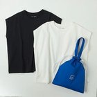 【トゥエルブクローゼット/12closet】の【洗える】大人に似合う・巾着つき USAコットンフレンチスリーブTシャツ(2枚入り) ホワイト&ブラック2枚組|ID: prp329100004468958 ipo3291000000036315793