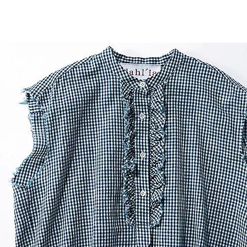 【ダリア/dahlia】の【洗える】ギンガムチェックフリルブラウス 人気、トレンドファッション・服の通販 founy(ファニー) 　ファッション　Fashion　レディースファッション　WOMEN　トップス・カットソー　Tops/Tshirt　シャツ/ブラウス　Shirts/Blouses　カットオフ　Cut Off　ギンガム　Gingham　スリーブ　Sleeve　チェック　Check　フリル　Frills　フレンチ　French　洗える　Washable　other-3|ID: prp329100004468963 ipo3291000000031383471