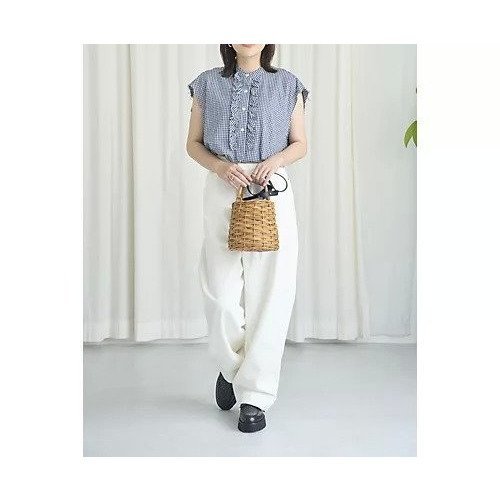 【ダリア/dahlia】の【洗える】ギンガムチェックフリルブラウス 人気、トレンドファッション・服の通販 founy(ファニー) 　ファッション　Fashion　レディースファッション　Fashion for Women　トップス・カットソー　Cut & Sew Tops　シャツ・ブラウス・オフィスカジュアル　Elegant Blouses & Button-Ups　カットオフ　Cut-Off Design　ギンガム　Gingham, Gingham Fabric　スリーブ　Sleeve, Long Sleeve / Short Sleeve　チェック　Check, Plaid, Tartan　フリル　Frill, Ruffle　フレンチ　French, French Style　洗える　Machine Washable　other-3|ID: prp329100004468963 ipo3291000000034953425