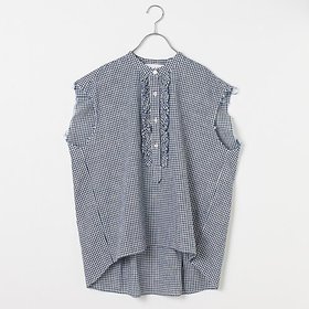 【ダリア/dahlia】 【洗える】ギンガムチェックフリルブラウス人気、トレンドファッション・服の通販 founy(ファニー) ファッション Fashion レディースファッション Fashion for Women トップス・カットソー Cut & Sew Tops シャツ・ブラウス・オフィスカジュアル Elegant Blouses & Button-Ups カットオフ Cut-Off Design ギンガム Gingham, Gingham Fabric スリーブ Sleeve, Long Sleeve / Short Sleeve チェック Check, Plaid, Tartan フリル Frill, Ruffle フレンチ French, French Style 洗える Machine Washable |ID:prp329100004468963