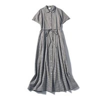 【トゥエルブクローゼット/12closet】の【コラボ】【洗える】丸衿すっきり見えリネン混ワンピース 人気、トレンドファッション・服の通販 founy(ファニー) ファッション Fashion レディースファッション Fashion for Women ワンピース Dresses ギンガム Gingham, Gingham Fabric コラボ Collaboration, Collab コンパクト Compact, Small Size シャンブレー Chambray, Denim-Like Fabric チェック Check, Plaid, Tartan リネン Linen, Linen Fabric ワッシャー Washer, Crinkled Finish 夏 Summer 洗える Machine Washable |ID:prp329100004468978