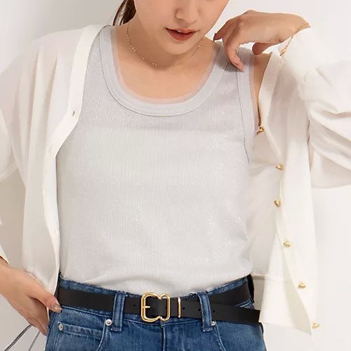 【ノーリーズ/NOLLEY'S】のラメリブタンクトップ 人気、トレンドファッション・服の通販 founy(ファニー) 　ファッション　Fashion　レディースファッション　Fashion for Women　2025年　2025　2025春夏・S/S　Spring/Summer 2025 SS25　おすすめ　Recommended / Our Picks　インナー　Innerwear　カーディガン　Cardigan, Knitwear　タンク　Tank Top, Sleeveless Top　チュール　Tulip, Tulip Motif　other-3|ID: prp329100004472602 ipo3291000000031479824