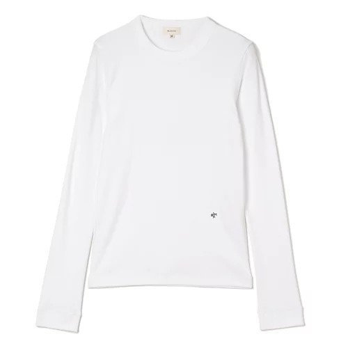 【ブラミンク/BLAMINK】のコットンストレッチリブロングスリーブ インテリア・キッズ・メンズ・レディースファッション・服の通販 founy(ファニー) 　ファッション　Fashion　レディースファッション　Fashion for Women　シンプル　Simple, Minimal　フィット　Fit, Slim Fit　ロング　Long, Long-Length　ワンポイント　One Point, Statement Accent　洗える　Machine Washable　長袖　Long Sleeve, Full Sleeve　WHITE|ID: prp329100004472618 ipo3291000000033139692