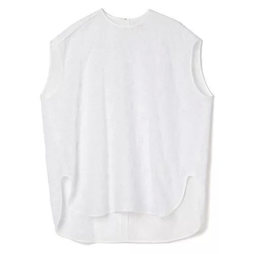 【ブラミンク/BLAMINK】のコットンエンブロイダリーノースリブブラウス インテリア・キッズ・メンズ・レディースファッション・服の通販 founy(ファニー) 　ファッション　Fashion　レディースファッション　Fashion for Women　トップス・カットソー　Cut & Sew Tops　シャツ・ブラウス・オフィスカジュアル　Elegant Blouses & Button-Ups　2025年　2025　2025春夏・S/S　Spring/Summer 2025 SS25　イレヘム　Irregular Hemline　エレガント 上品　Elegant　カッティング　Cutting Detail　シアー　Sheer, See-Through　ノースリーブ　Sleeveless, No-Sleeve　フェミニン　Feminine, Girly　フラワー　Flower, Floral　モチーフ　Motif, Design Theme　ラウンド　Round, Round Neck　WHITE|ID: prp329100004472624 ipo3291000000033139756
