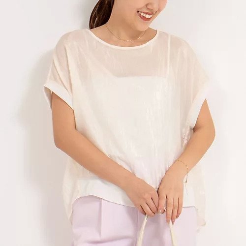 【ノーリーズ/NOLLEY'S】のシアーヴィンテージTブラウス インテリア・キッズ・メンズ・レディースファッション・服の通販 founy(ファニー) 　ファッション　Fashion　レディースファッション　Fashion for Women　トップス・カットソー　Cut & Sew Tops　シャツ・ブラウス・オフィスカジュアル　Elegant Blouses & Button-Ups　2025年　2025　2025春夏・S/S　Spring/Summer 2025 SS25　おすすめ　Recommended / Our Picks　シアー　Sheer, See-Through　フロント　Front, Front Design　リラックス　Relax, Relaxed Fit　ワイド　Wide, Wide Fit　半袖　Short Sleeve, Half Sleeve　オフホワイト|ID: prp329100004472629 ipo3291000000032208094